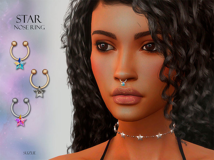 Suzue Star Nose Ring (Maxis Match) Sims 4 CC