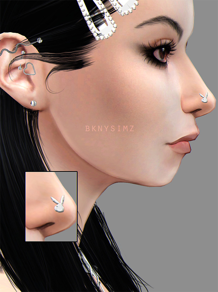 Playboy Nose Ring CC for The Sims 4