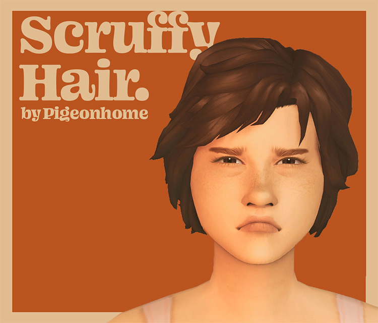 Scruffy Hair (Female) for The Sims 4