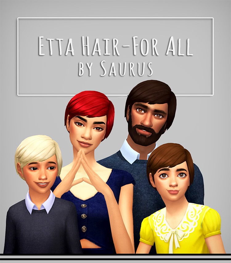 Etta Hair (Maxis Match) for The Sims 4