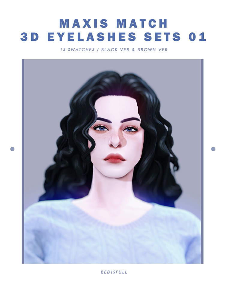 3D Maxis Match Eyelashes Set / Sims 4 CC