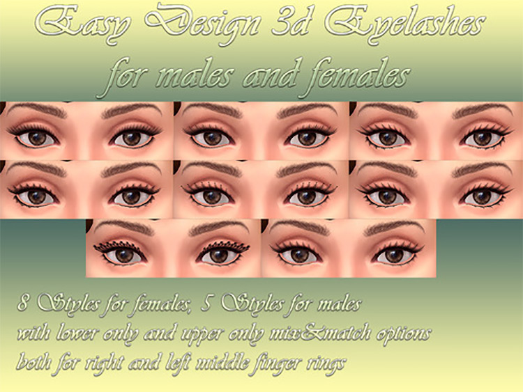 Easy Design 3D Eyelashes for The Sims 4