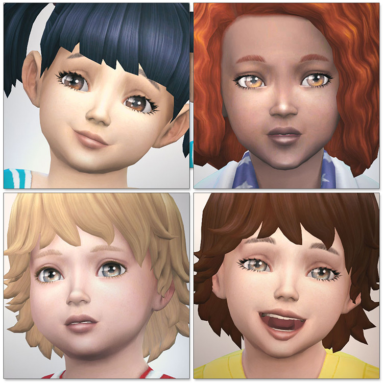 3D Lashes For Kids (Maxis Match) Sims 4 CC