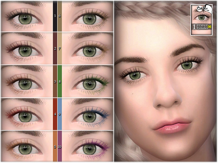 BAkalia’s Female Eyelashes #06 (Maxis Match) for The Sims 4