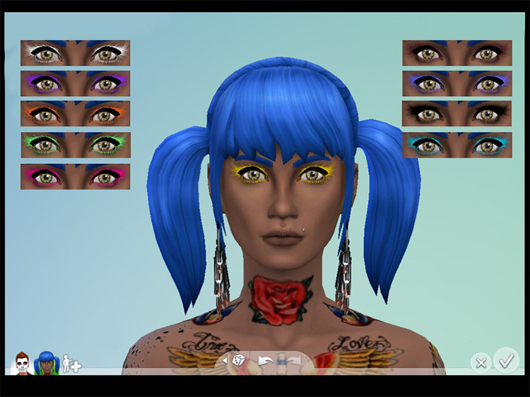 Multicolor Eyelashes (Maxis Match) Sims 4 CC