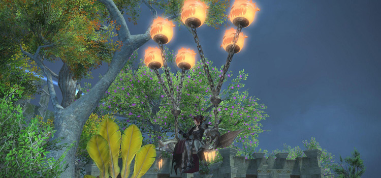 Bomb Palanquin floating in the skies of Elpis (FFXIV)