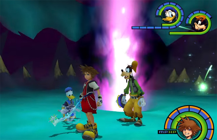 Sora, Donald & Goofy at World Terminus in End of the World / KH1.5 HD Screenshot