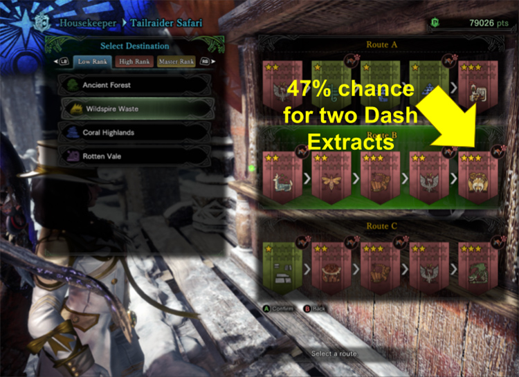 47% Chance for x2 Dash Extracts - Monster Hunter: World Screenshot