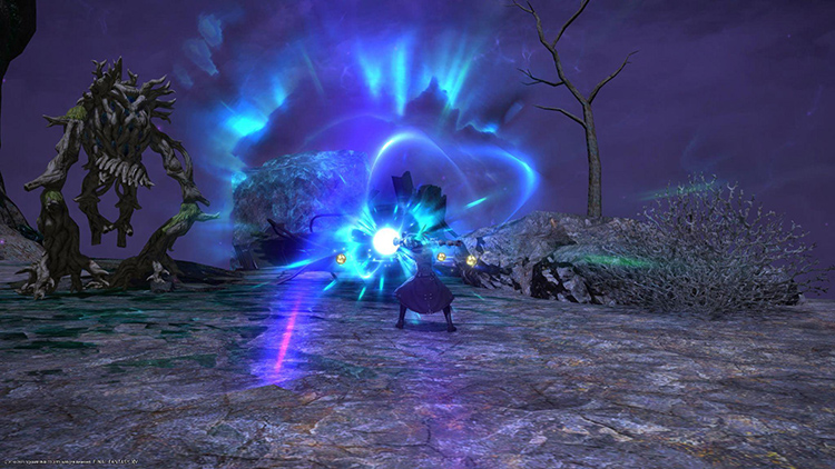 Demolishing an unsuspecting Diadem Werewood with the Auger / FFXIV