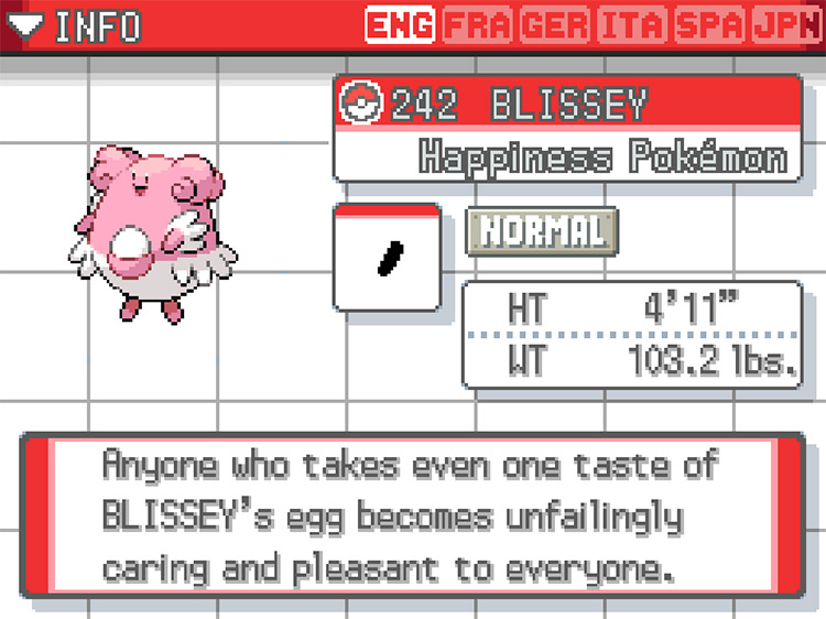 Blissey in Pokemon HeartGold and SoulSilver