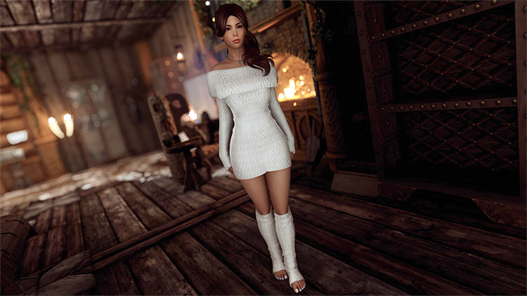 Sweater Dresses & Accessories mod for Skyrim