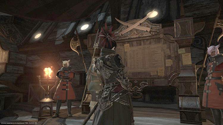 The Feast Team registrars and Wolf Collar exchange of the Pier / FFXIV