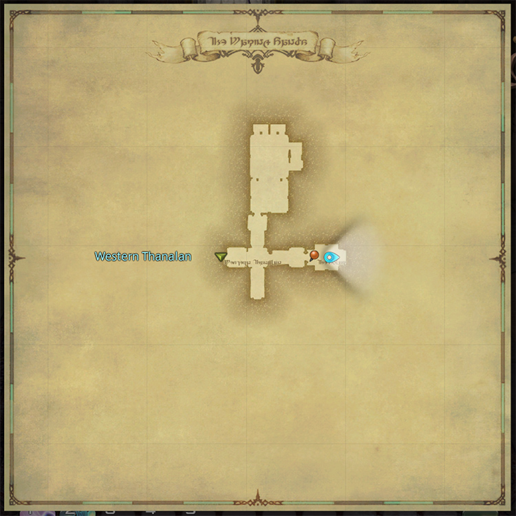 Minfilia Map Location in The Waking Sands (X:6.9, Y:6.1)