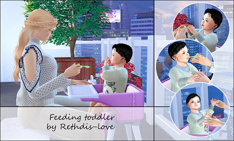 Feeding a Toddler / Sims 4 Pose Pack