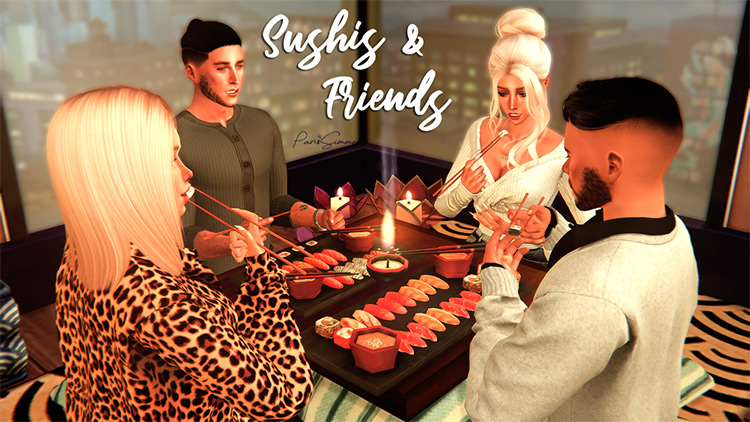 Sushis & Friends Sims 4 Pose Pack