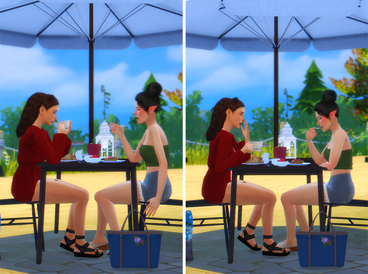 Breakfast with a Friend / Sims 4 Pose Pack