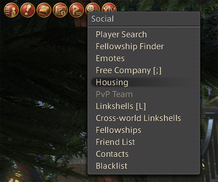 Select the 'housing' option in the menu