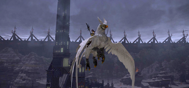 True Griffin Flying above Castrum Velodyna (FFXIV)