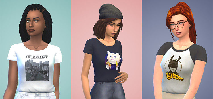Sims 4 Graphic Tees CC For Guys + Girls (Maxis Match)