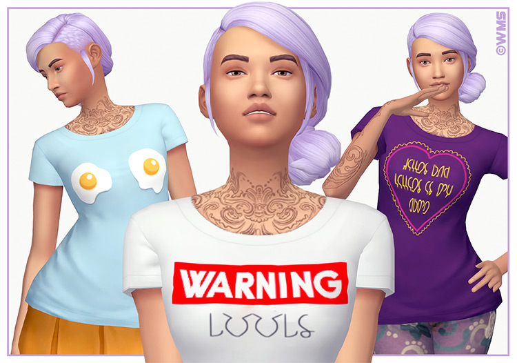 Warning Tees / Sims 4 CC