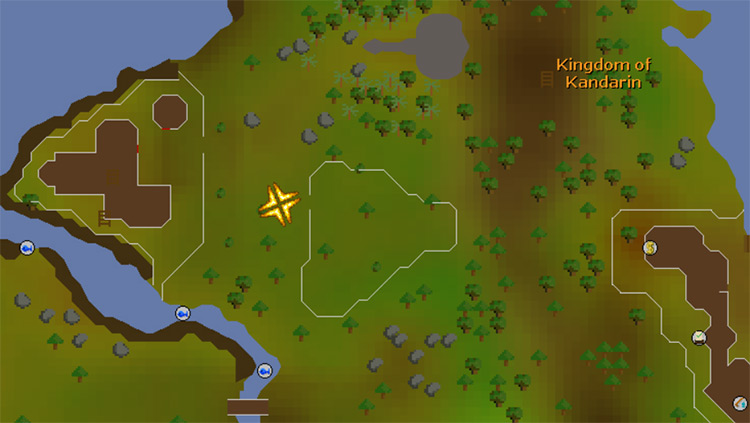 Map location for starting the Ghostly Robes quest / OSRS