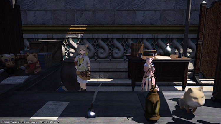 Khloe’s Merchant stall in front of Rowena’s Center for Cultural Promotion / FFXIV