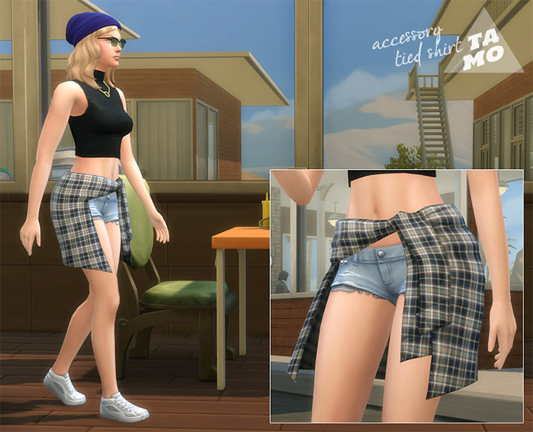 Accessory Tied Shirt Around Waist (Maxis Match) Sims 4 CC