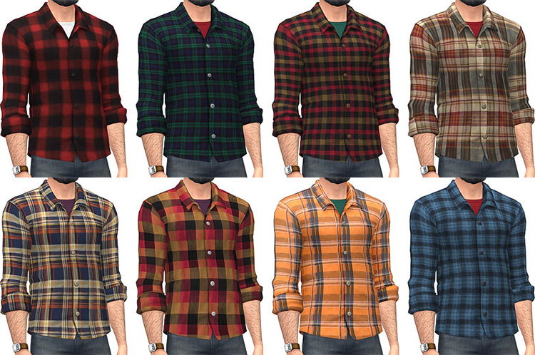 Buttoned Flannels Shirts / Sims 4 CC