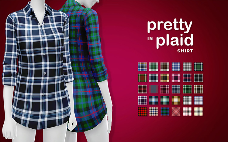 Pretty In Plaid Shirt / Sims 4 CC