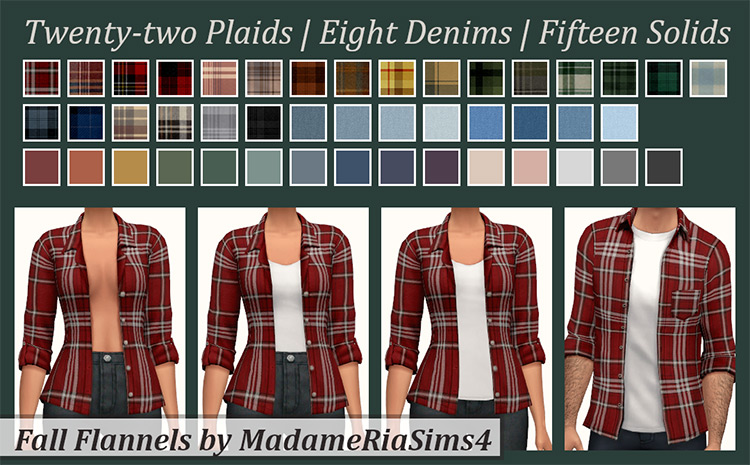 Fall Flannels Set / Sims 4 CC