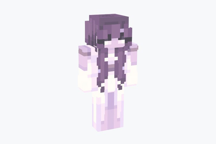 Purple Faded Ghost Girl Skin For Minecraft