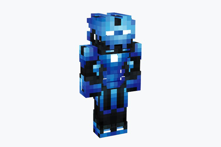 Crystal Blue Iron Man Minecraft Skin