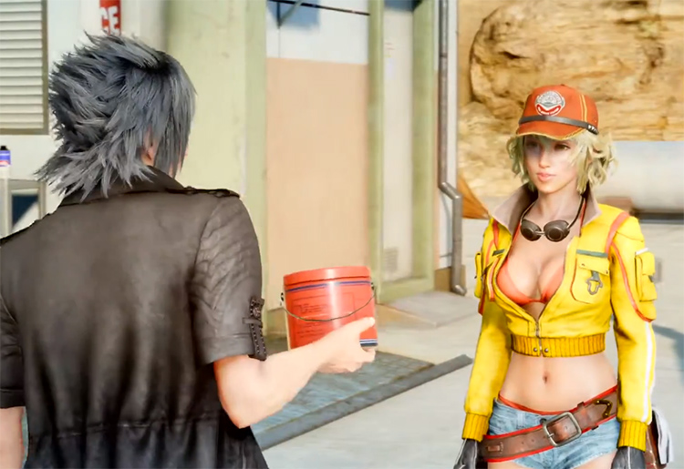 Cindy Aurum getting wax in FF15