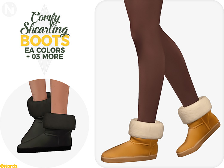 Comfy Shearling Boots CC for The Sims 4