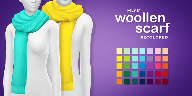 Mlys’ Woolen Scarf (Recolored) Sims 4 CC