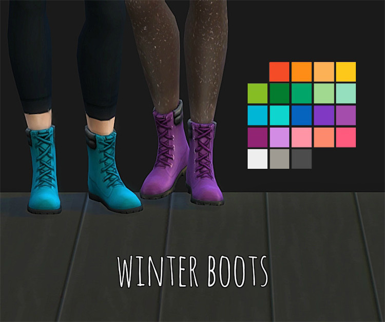Unisex Winter Boots CC for The Sims 4