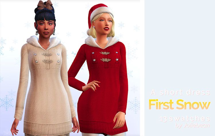 First Snow Dress CC for The Sims 4