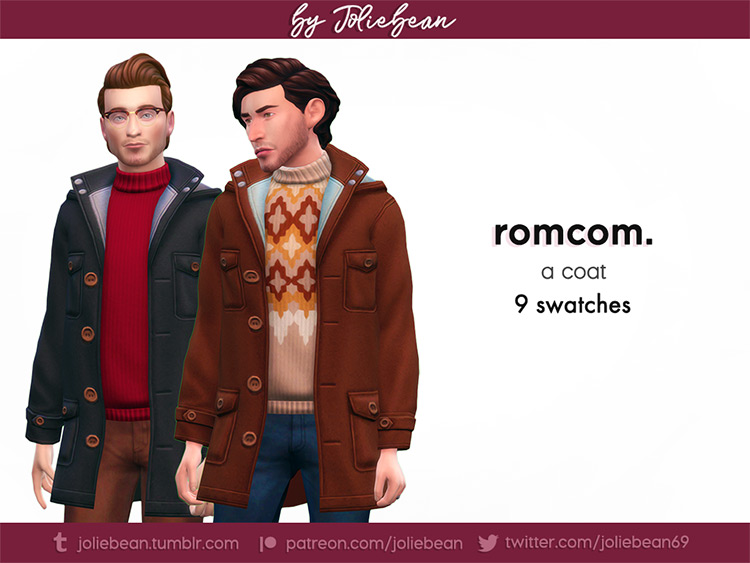 Romcom Coat For Men / Sims 4 CC