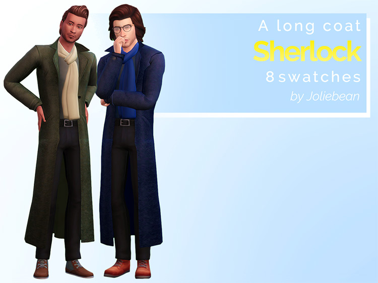 Sherlock Long Coat (Maxis Match) Sims 4 CC