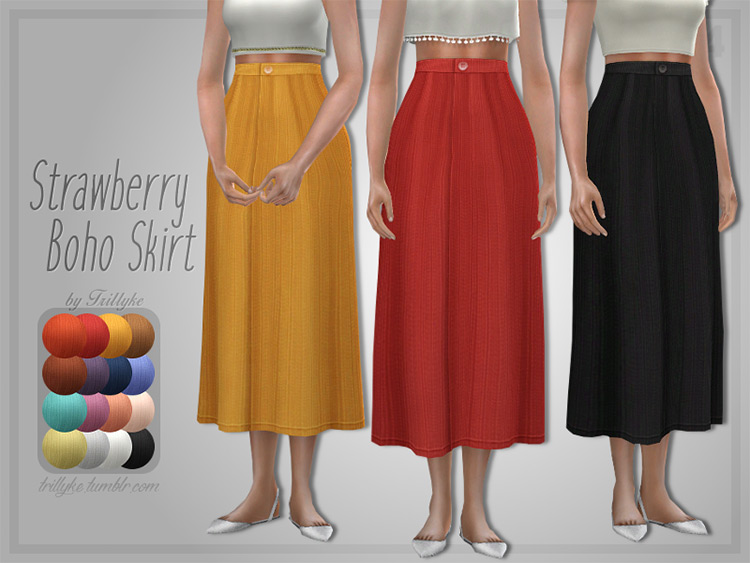 Long Skirts For Winter / Sims 4 CC