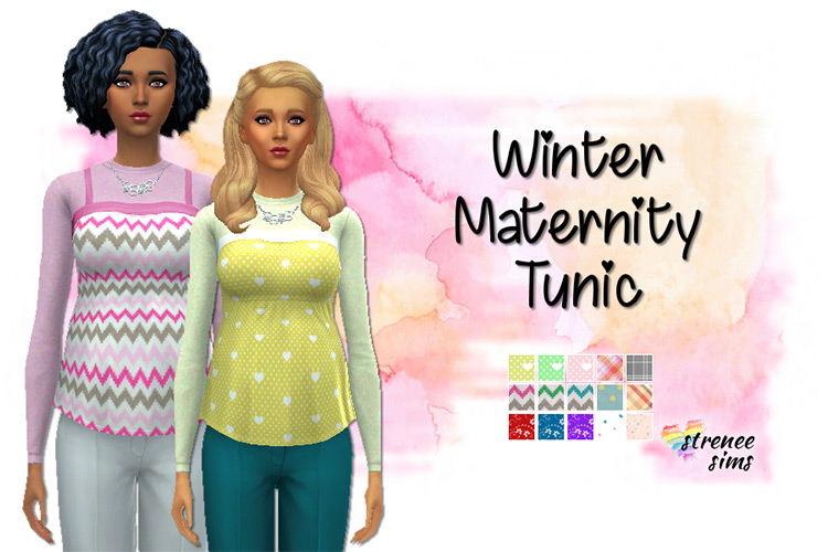 Winter Maternity Tunic (Maxis Match) TS4 CC