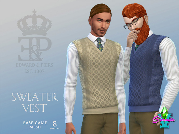 Edward and Piers Country Sweater Vest (Maxis Match) Sims 4 CC