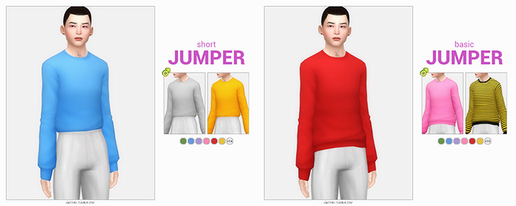 Short Jumper For Men / Sims 4 CC