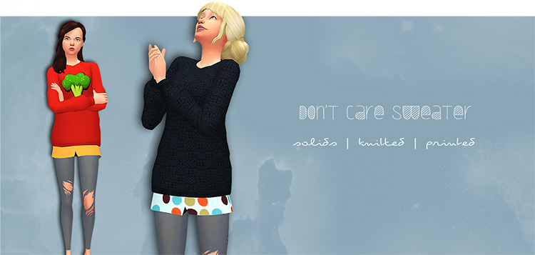 Don’t Care Sweater (Maxis Match) TS4 CC