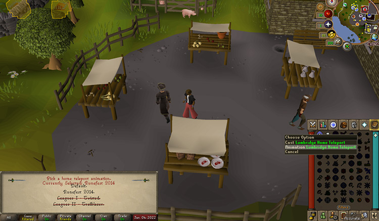 Switching Home Teleport Animations in the menu / OSRS