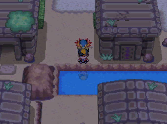 Left side of the lake in the Ruins of Alph / Pokemon HGSS