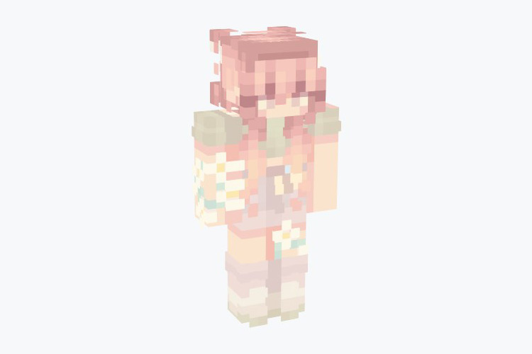 Matcha Spring (Pink-hair girl) Cottagecore Minecraft Skin