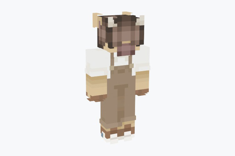 Fluffy Brown Minotaur Skin For Minecraft