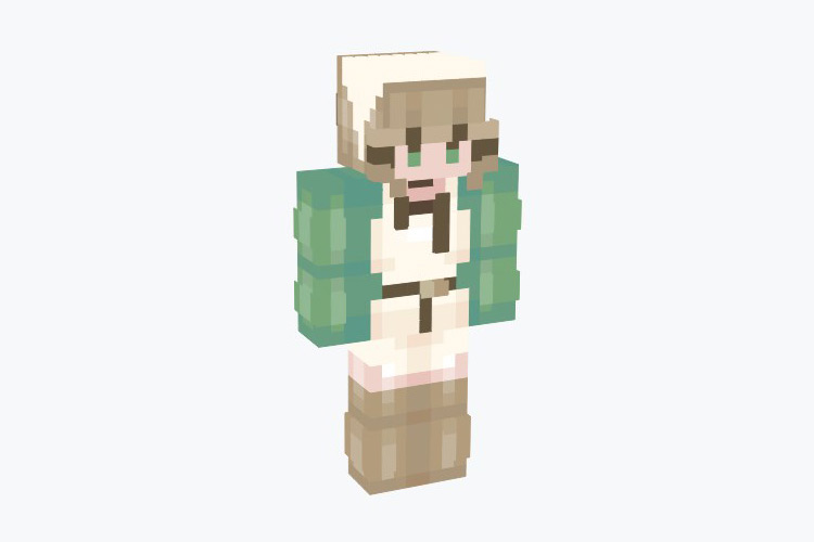 Green Cottage Girl Skin For Minecraft