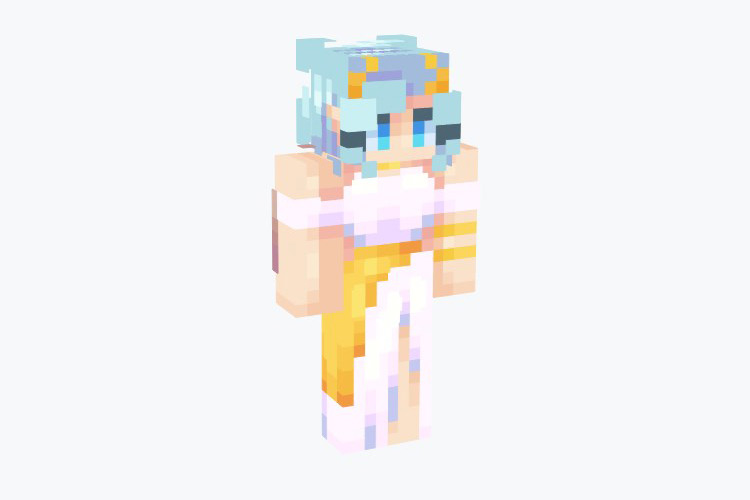 Blue-haired Princess of the Sky Minecraft Skin